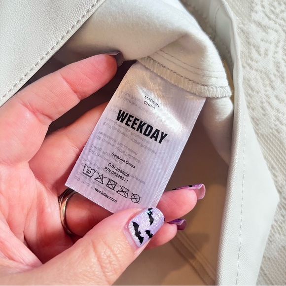 ASOS Weekday vegan leather Savannah shirt dress - Picture 7 of 10